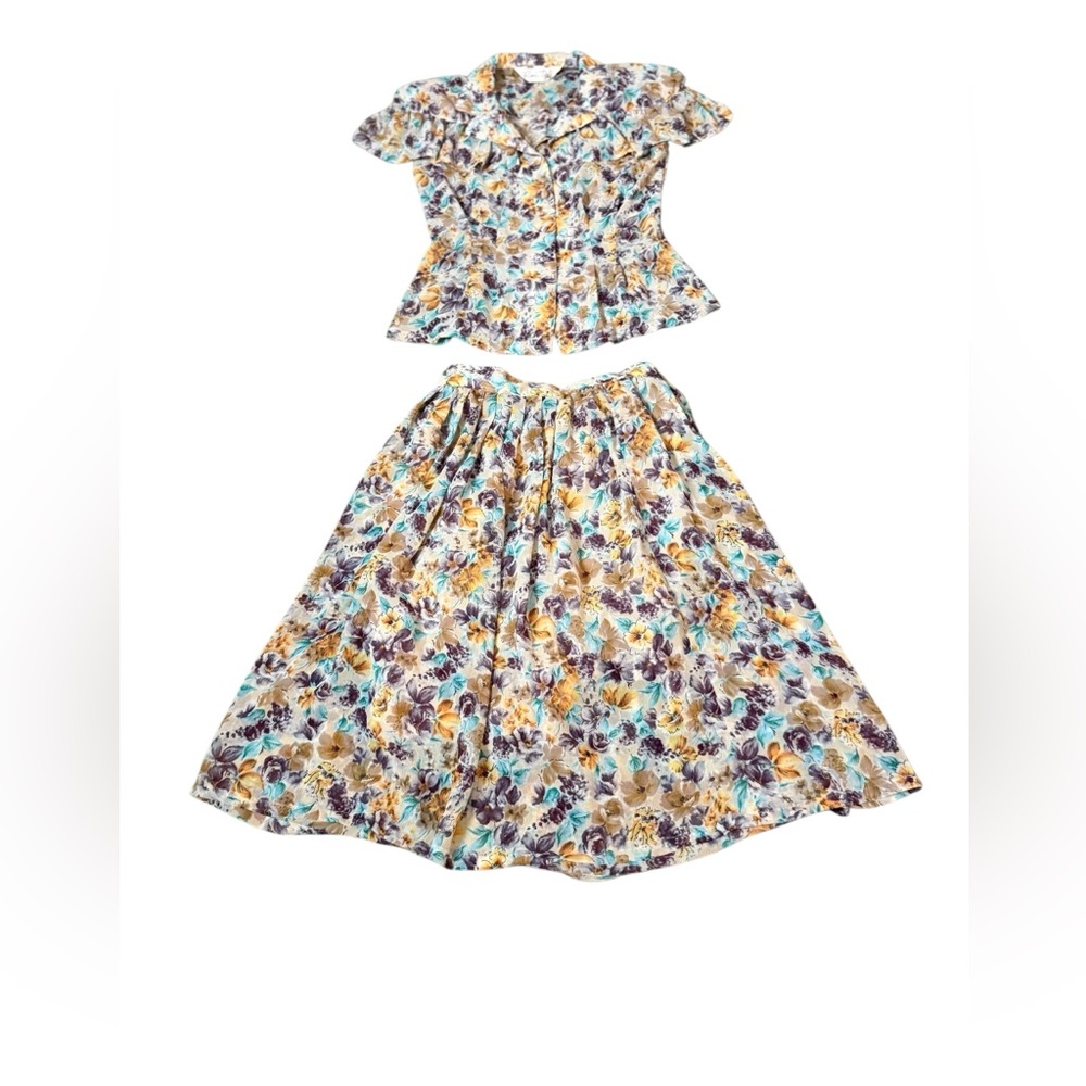 Vintage Floral Two Piece Set, Small